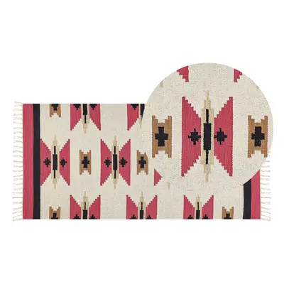 Cotton Kilim Area Rug x cm Multicolour GARNI