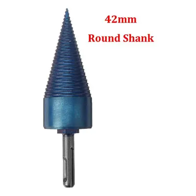 (42mm Round Shank) 32/42mm Nano Blue Coated HSS Round/Square/Hex Shank Firewood Drill Bit Splitt