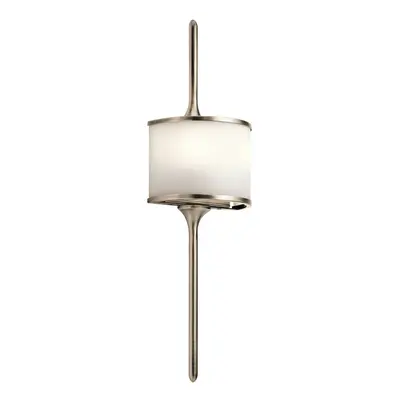 IP44 Twin Wall Light Mid Way Glass Shade Classic Pewter LED G9 3.5W