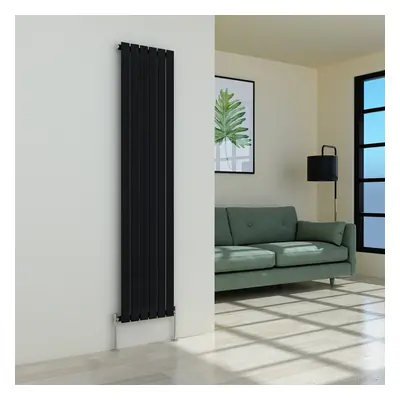 (1800 x 410mm Single, Black) Flat Panel Designer Radiator