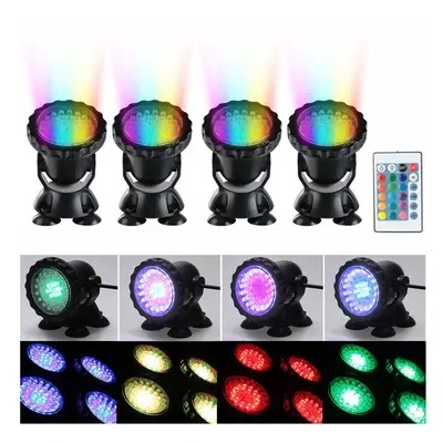 4pcs LED RGB Submersible Pond Spot Light Underwater Swimming Pool Lamps AC100-240V