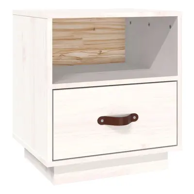 (White, 1) vidaXL 1/2x Solid Wood Pine Bedside Cabinet Bedroom Furniture Multi Colours