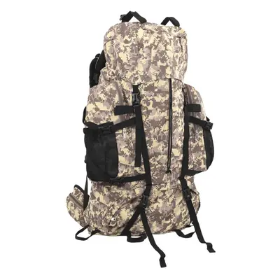 vidaXL Hiking Backpack Rucksack Camel Brown Camouflage L Oxford Fabric