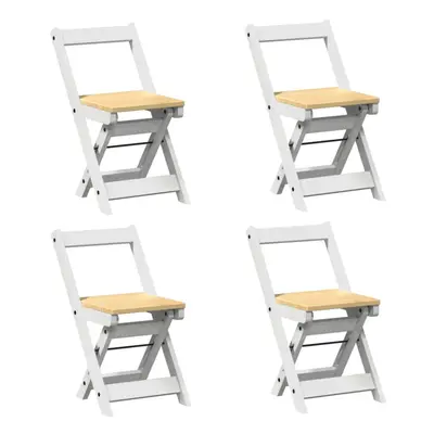 vidaXL Dining Chairs Foldable Kitchen Dinner Chair pcs White Solid Wood Pine