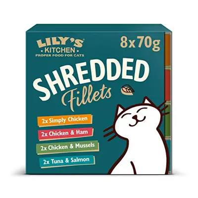 Lily's Kitchen Shredded Fillets Multipack - Grain Free Adult Wet Cat Food (4 Packs x Tins x g)