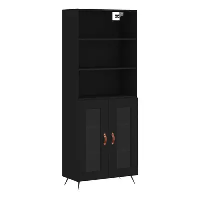 (black, glass doors) vidaXL Highboard Sideboard Storage Cabinet Cupboard Cabinet Engineered Wood