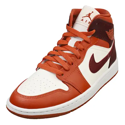 (5.5) Nike Air Jordan Mid Womens Fashion Trainers in White Brown