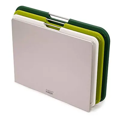 Nest Large 3-Piece Colour coded Chopping Board Set with Storage Stand, Green