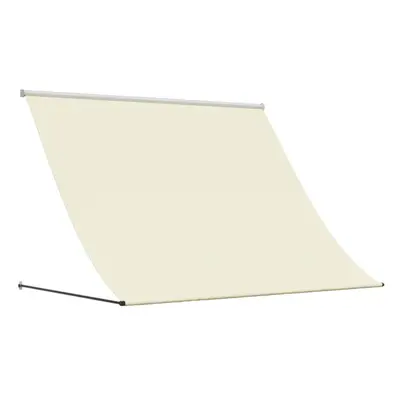 vidaXL Retractable Awning Privacy Screen Cream 250x150 cm Fabric and Steel