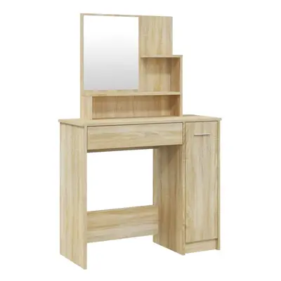 (Sonoma oak) vidaXL Dressing Table Makeup Table Vanity Desk Cosmetic Table with Mirror