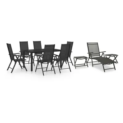 vidaXL Garden Dining Set Piece Black and Anthracite Outdoor Table and Chair