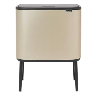 Brabantia Bo Touch Bin - + 23L Inner Buckets (Champagne) Waste/Recycling Kitchen Bin - Soft-touc