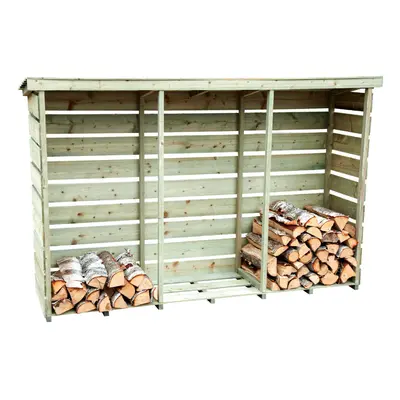 Charles Bentley FSC Nordic Spruce Wooden Log Store Firewood Storage Heavy Duty