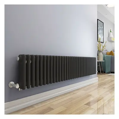 (300 x 1460mm Triple, Anthracite) PlumbGalaxy Traditional-Style Cast Iron Radiator