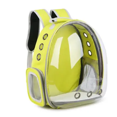 (Yellow) Colors Breathable Transparent Pet Travel Backpack Dog Cat Carrier Shoulder Bag