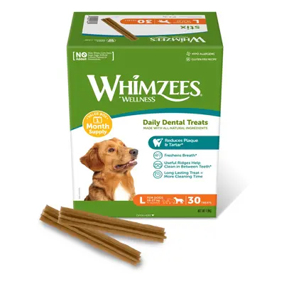 WHIMZEES By Wellness Stix, Month Box, Natural and Grain-Free Dog Chews, Dog Dental Sticks for La