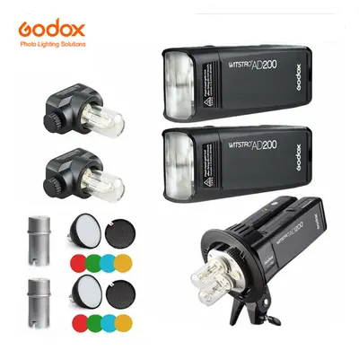 Godox AD200 Speedlite Flash+AD-B2 Flash Head+Color Filter+Diffuser Kit