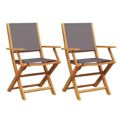 (anthracite, pcs) vidaXL Garden Chairs Outdoor Chair Dining Chair Solid Wood Acacia and Fabric