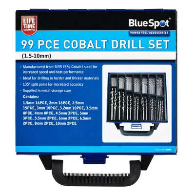 BlueSpot 99 Piece Cobalt Drill Set (1.5 to 10mm)