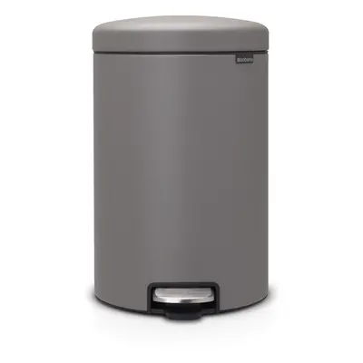 Brabantia New Icon Step Trash can (53 galMineral concrete gray) Soft closing Kitchen garbageRecy