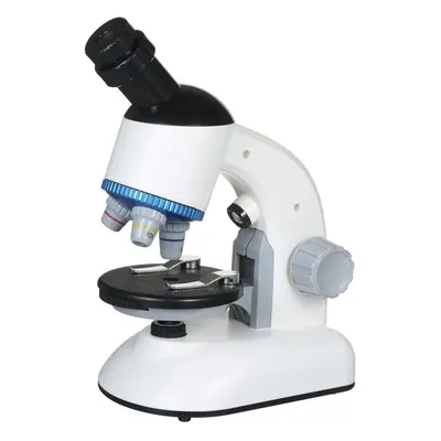 (White) Kids Microscope Objects and Specimen Observation Magnification with Battery LED Light