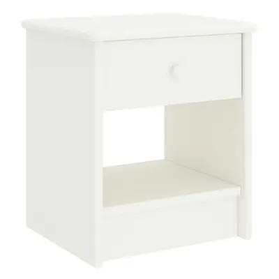 vidaXL Solid Pinewood Bedside Cabinet White cm Nightstand Side End Table