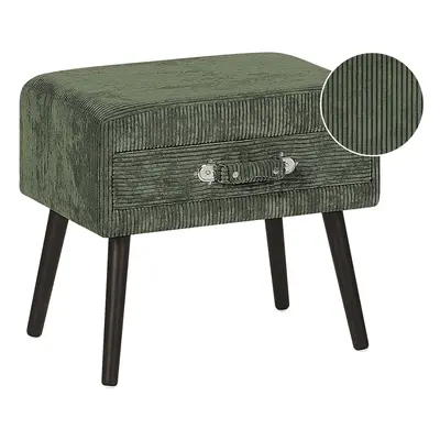 Bedside Table EUROSTAR Corduroy Dark Green