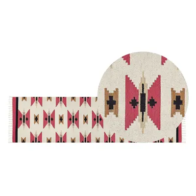 Cotton Kilim Area Rug x cm Multicolour GARNI