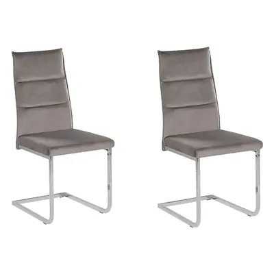 Set of Dining Chairs ROCKFORD Velvet Grey