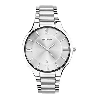 Sekonda Wilson Men?s 39mm Quartz Watch in Silver with Analogue Display, and Silver Stainless Ste