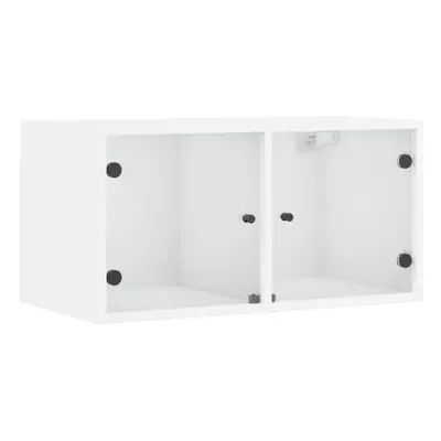 (white, pcs) vidaXL Wall Cabinets with Glass Doors Bathroom Cupboard Wall Storage Cabinet