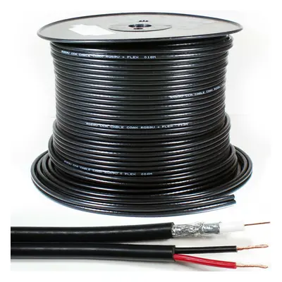 100M RG59 Coaxial & Power Shotgun Twin CCTV Cable ohm Wire Reel Drum