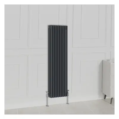 (1500x470mm-3 Column, Anthracite) NRG Traditional Radiator Horizontal Vertical Cast Iron Style D