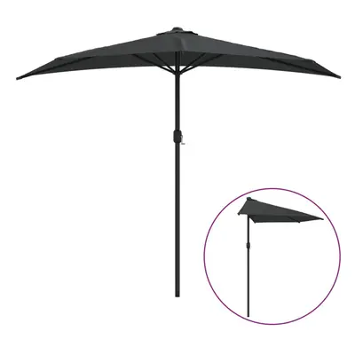 vidaXL Balcony Parasol with Aluminium Pole Umbrella Anthracite 270x144 cm Half