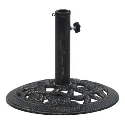 vidaXL Umbrella Base Black and Bronze 9kg 40cm Cast Iron Parasol Stand Holder