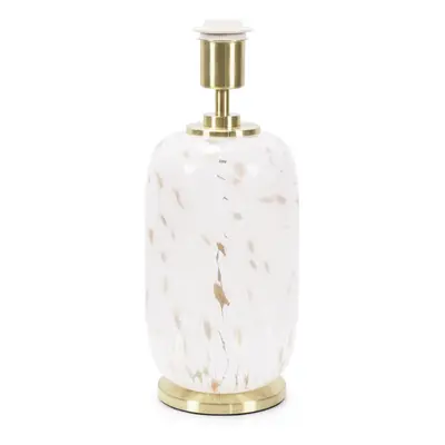 ValueLights India White Confetti Glass Rounded Table Lamp Base