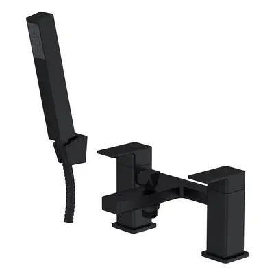 Square Bath Shower Mixer Tap with Shower Kit - Matt Black - Balterley