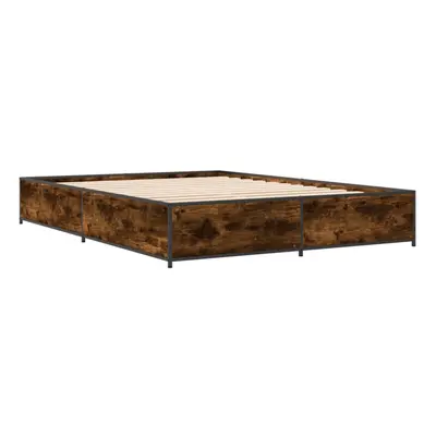 (smoked oak, x cm/ cm) vidaXL Bed Frame Bed Black 180x200 cm Super King Engineered Wood and Meta