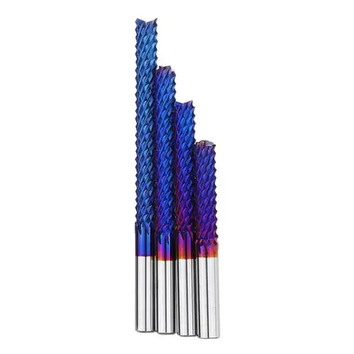 (42mm) 6mm Shank 22/25/32/42/52mm Tungsten Carbide Milling Cutter Blue Nano Coated End Mill