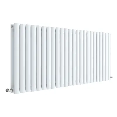 Horizontal Double Panel Radiator - 600mm x 1398mm - BTU - Gloss White- Balterley