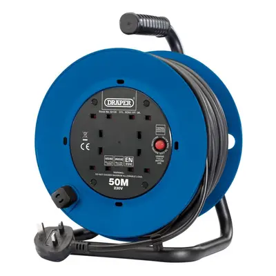 230V Four Socket Industrial Cable Reel, 50m