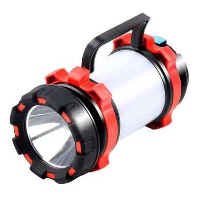 (Red) 3000mAh LED Camping Light Modes Flashlight USB Rechargeable Outdoor Emergency Lamp