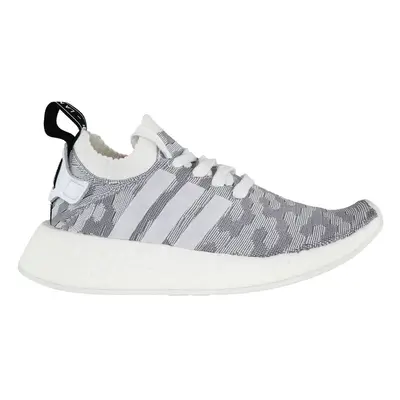 (4.5 (Adults')) Adidas NMD_R2 Primeknit Lace-Up Grey Synthetic Womens Running Trainers BY9520