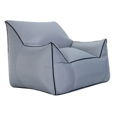 (Grey, S) Outdoor Portable Inflatable Air Lazy Sofa Sleeping Rest Beach Seaside Couch Bed Campin