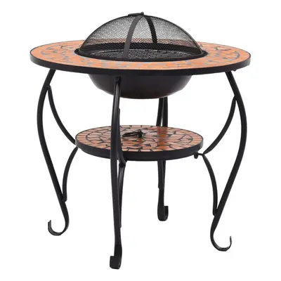 vidaXL Mosaic Fire Pit Table Terracotta Ceramic Barbecue BBQ Tables Fireplace