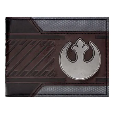 Star Wars Rebel Alliance Silver Starbird Badge Brown ID and Card Bi-Fold Wallet