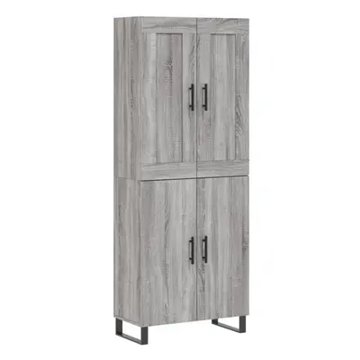 (grey sonoma, doors) vidaXL Highboard Sideboard Tall Storage Cabinet Side Cabinet Engineered Woo