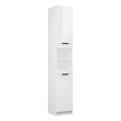 (High gloss white) vidaXL Bathroom Cabinet Washroom Storage Cabinet Cupboard Engineered Wood