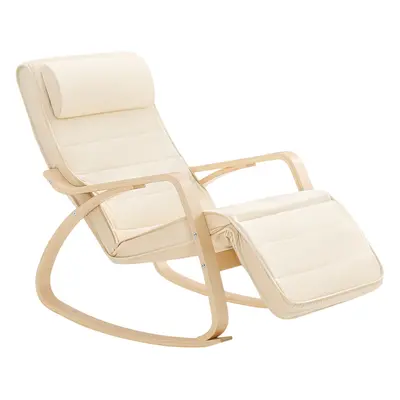 SoBuyÂ® FST16-W, Rocking Chair Lounge Chair with Footrest Design