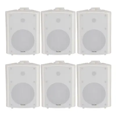 6x 90W White Wall Mounted Stereo Speakers 5.25" 8Ohm Quality Home Audio Music